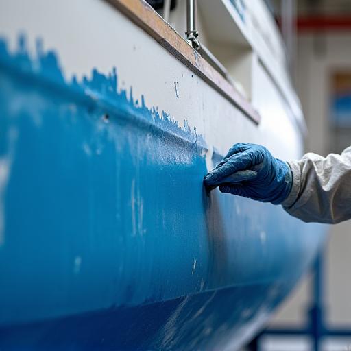 Proceso de pintura de yates en Cartagena